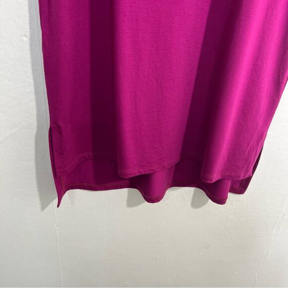 Eileen Fisher Magenta Fine Tencel Elbow Sleeve Ballet Neck Dress Size PS NWT - Picture 6 of 10